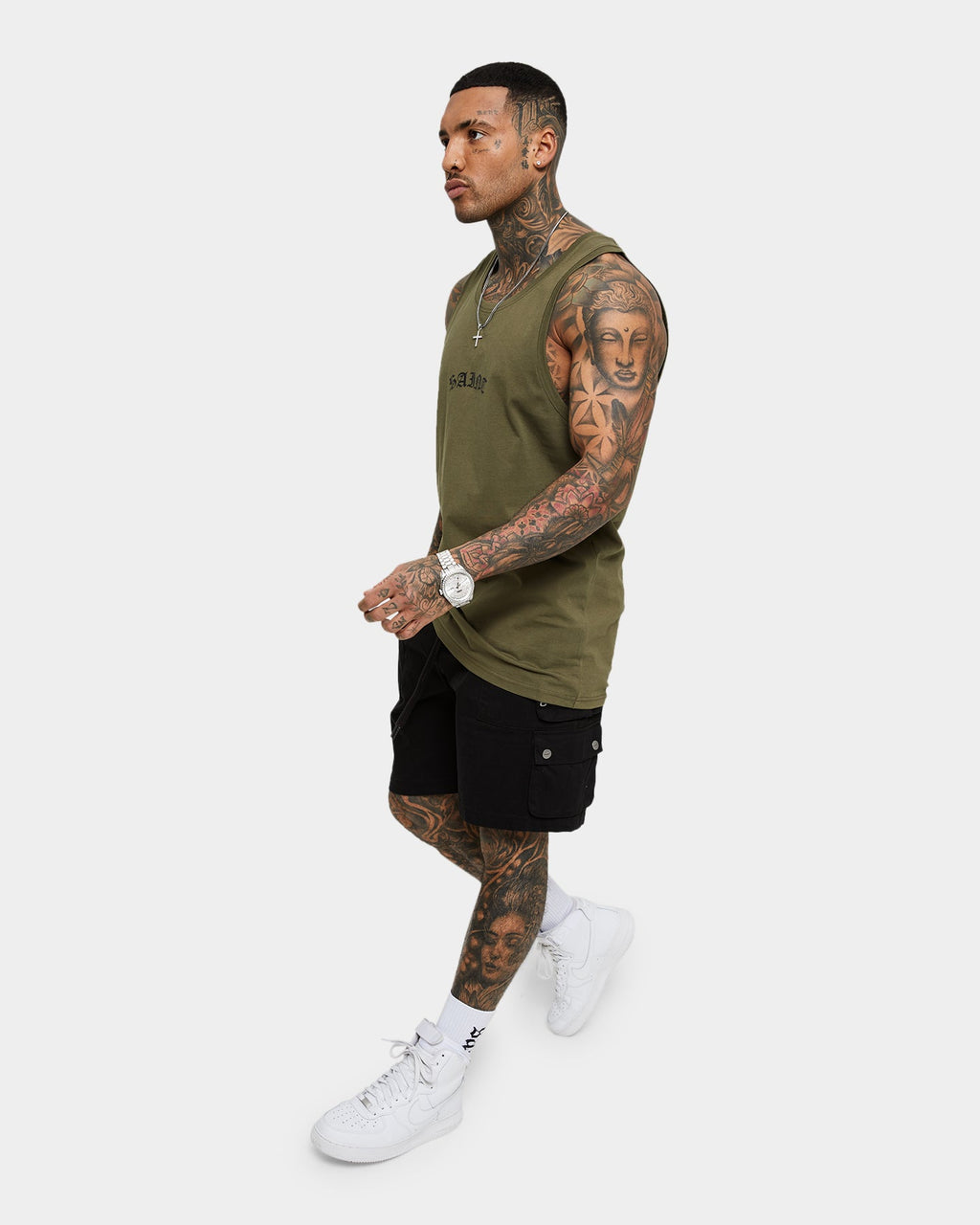 Saint Morta Day Of The Dead Singlet Army Green