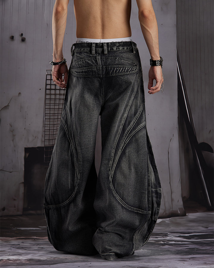 KIIKIO Utility Washed Cargo Jeans