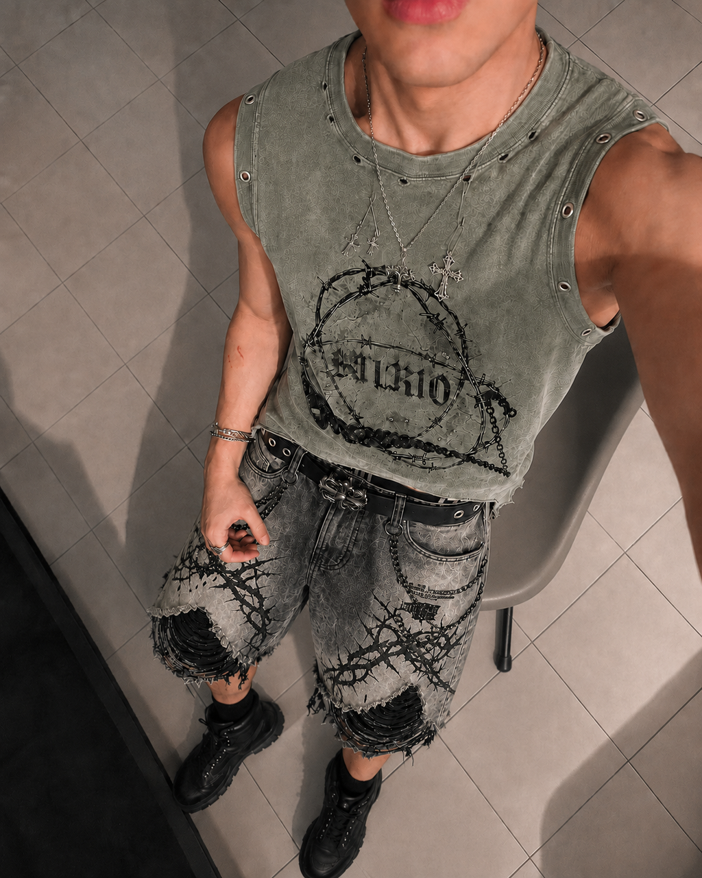 KIIKIO Gothic Distressed Vest