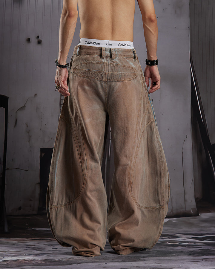 KIIKIO Utility Washed Cargo Jeans