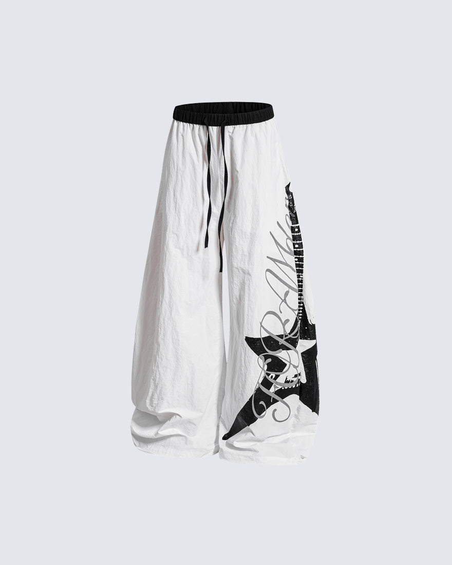 KIIKIO Sport Graphic Wide-Leg Track Pants