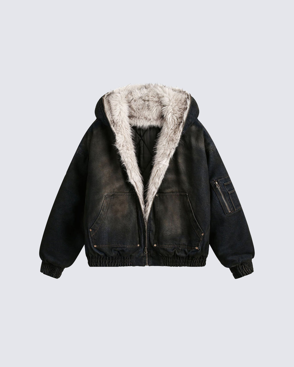 Vintage Distressed Hooded Jacket