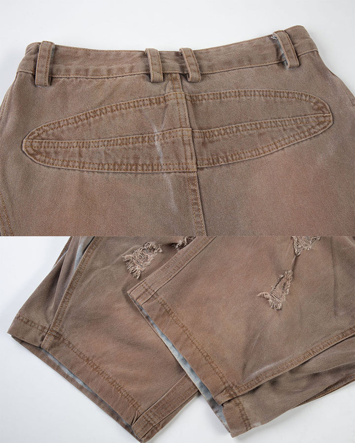 KIIKIO Utility Washed Cargo Jeans