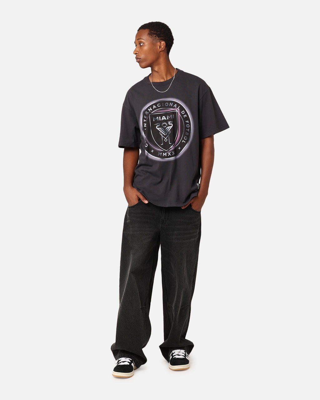Mitchell & Ness Inter Miami CF Chrome Spray T-Shirt Faded Black