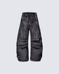 KIIKIO Utility Washed Cargo Jeans