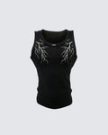 LIGHTNING Series | Camiseta sin mangas de canalé de estilo urbano