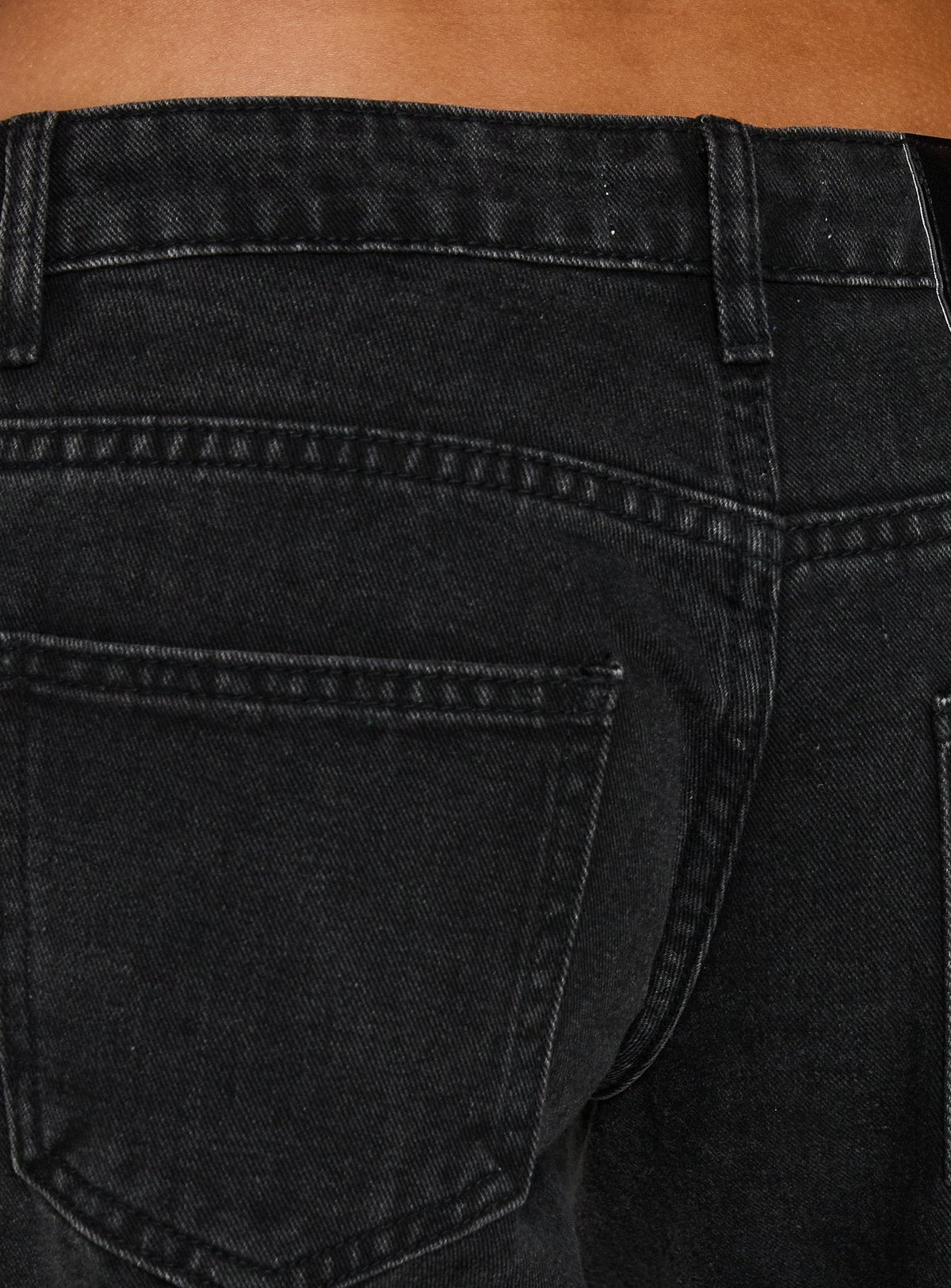 Picco Ultra Low Rise Wide Leg Jeans Washed Black