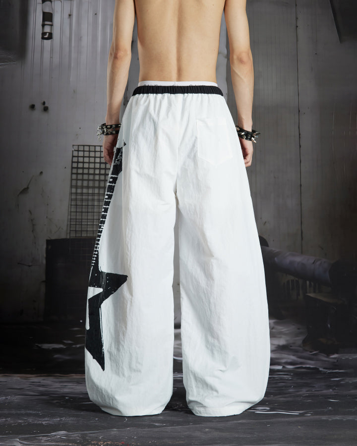 KIIKIO Sport Graphic Wide-Leg Track Pants
