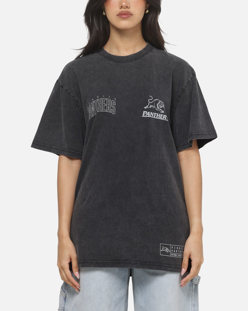 Bleacher Athletic Penrith Panthers NRL Attrition Washed T-Shirt Black