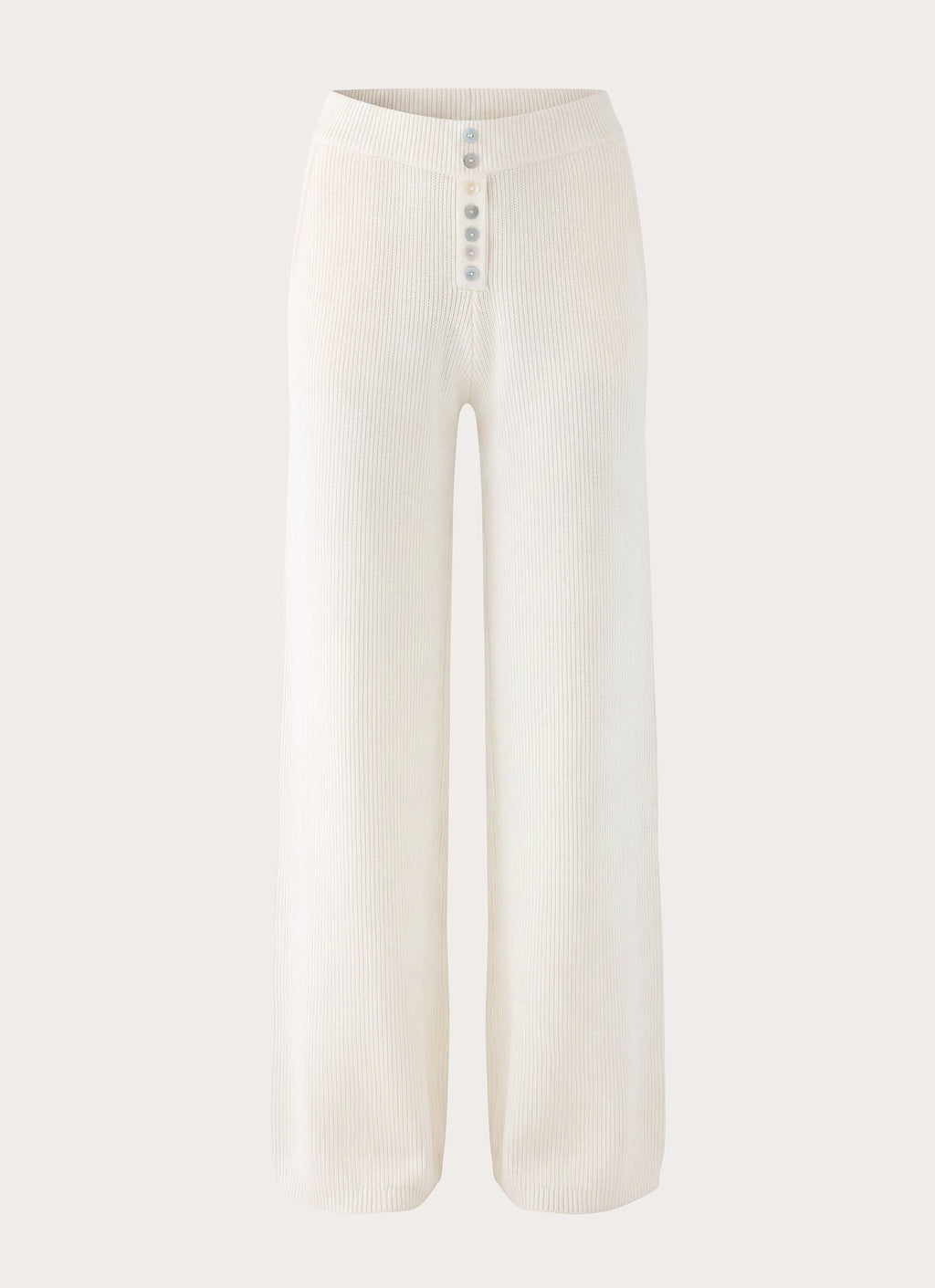 Cauaria Button Low Rise Knit Pants - Ivory