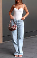 Overachieving Mid-Rise Straight Leg Jeans Glacier Blue