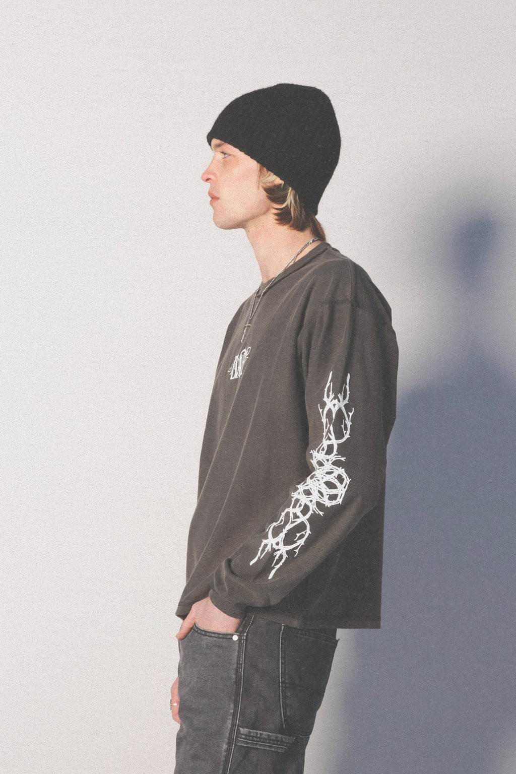 LWH Thorn Logo L/S Tee - Vintage Black