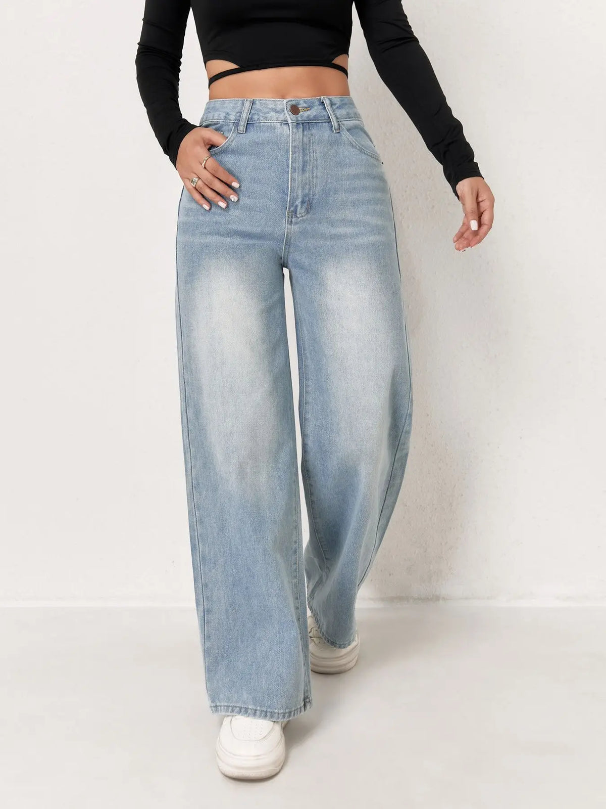 Light Blue Wide-Leg Jeans