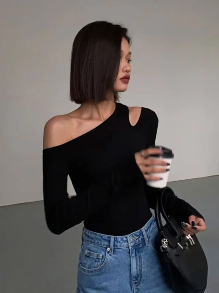 Women's Long Sleeve Off-Shoulder Top