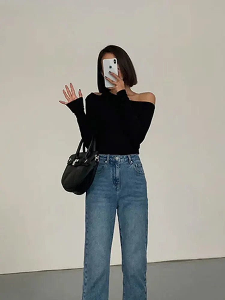 Women's Long Sleeve Off-Shoulder Top