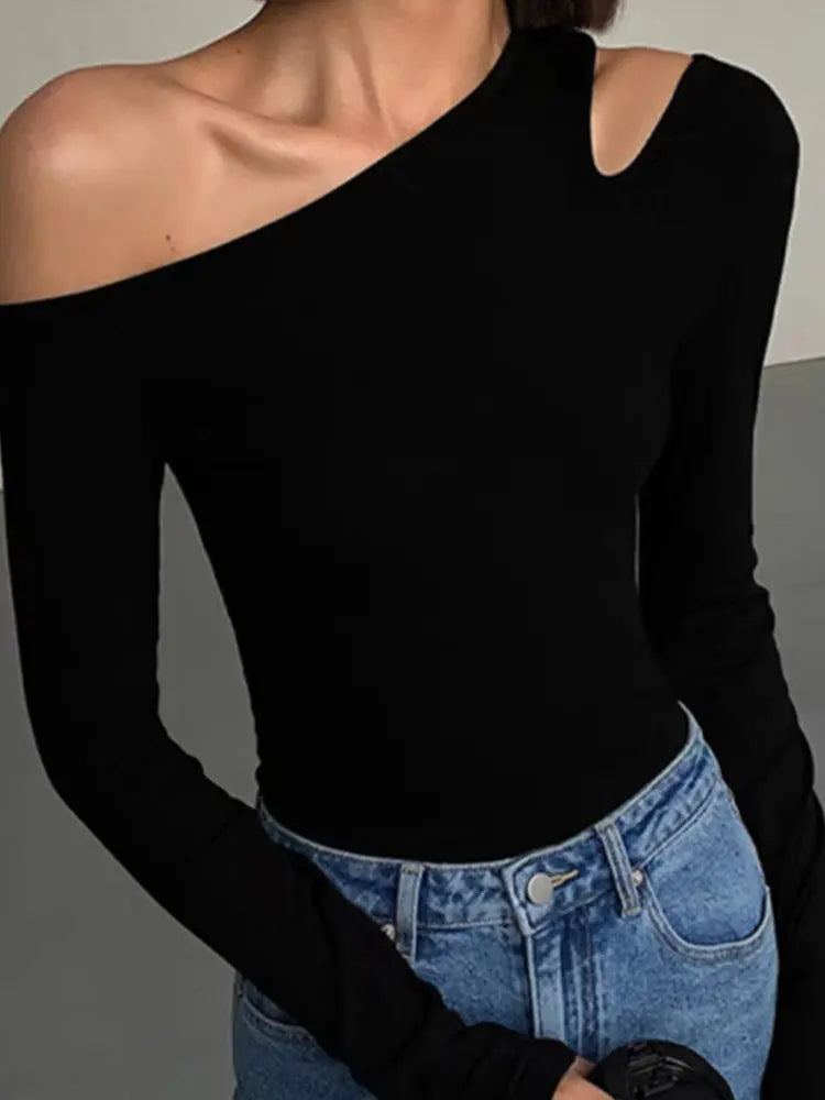 Women's Long Sleeve Off-Shoulder Top