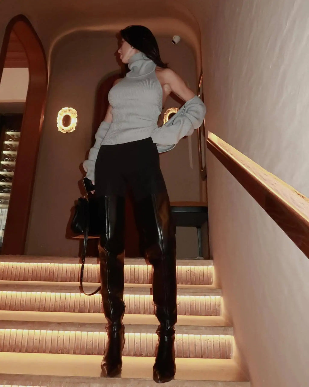 Women's Backless Turtleneck Knit Vest