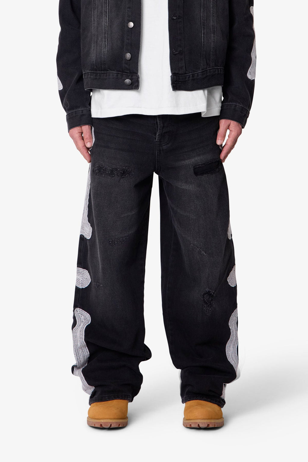 Skeleton Ultra Baggy Denim - Washed Black