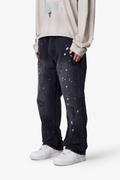 Torn Fleur Double Knee Pants - Washed Black