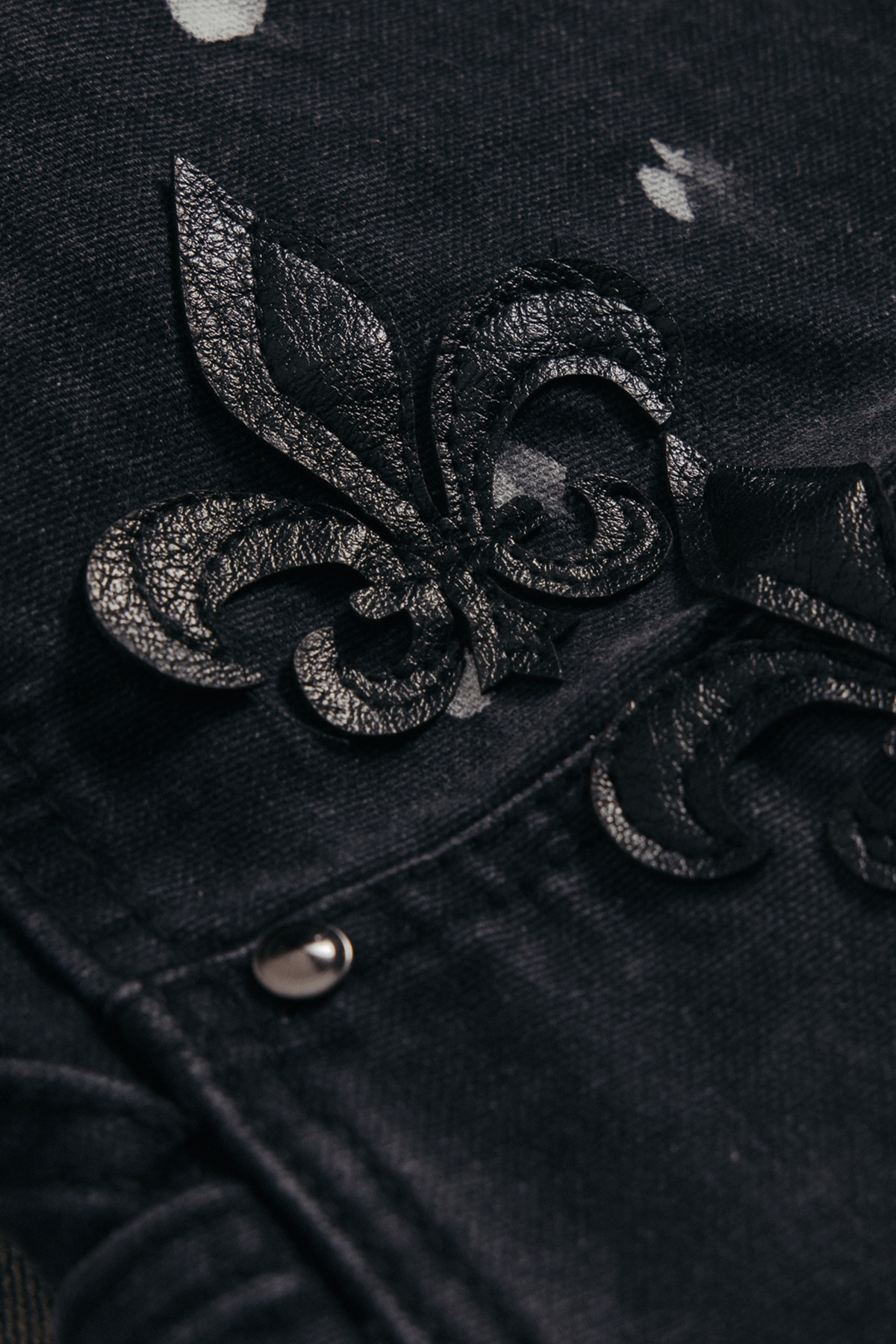 Torn Fleur Double Knee Pants - Washed Black