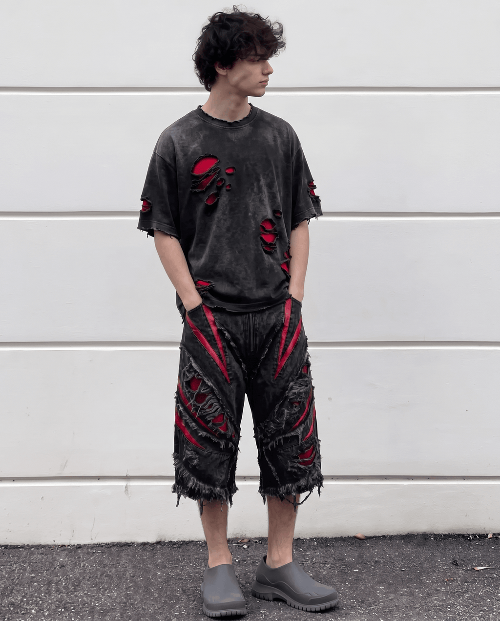 KIIKIO RED RUST Series | Distressed Oversized T-Shirt