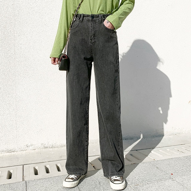 High-Waisted Wide-Leg Jeans