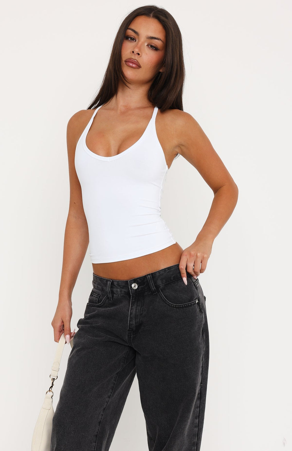 Rest And Relax Racerback Tank Top White