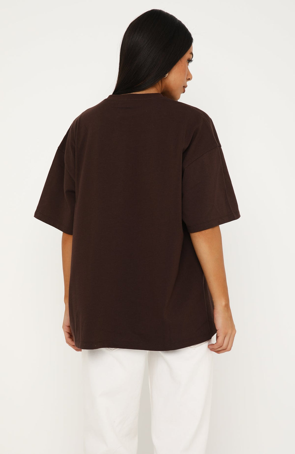 Offstage Printed Oversized Tee Chocolate