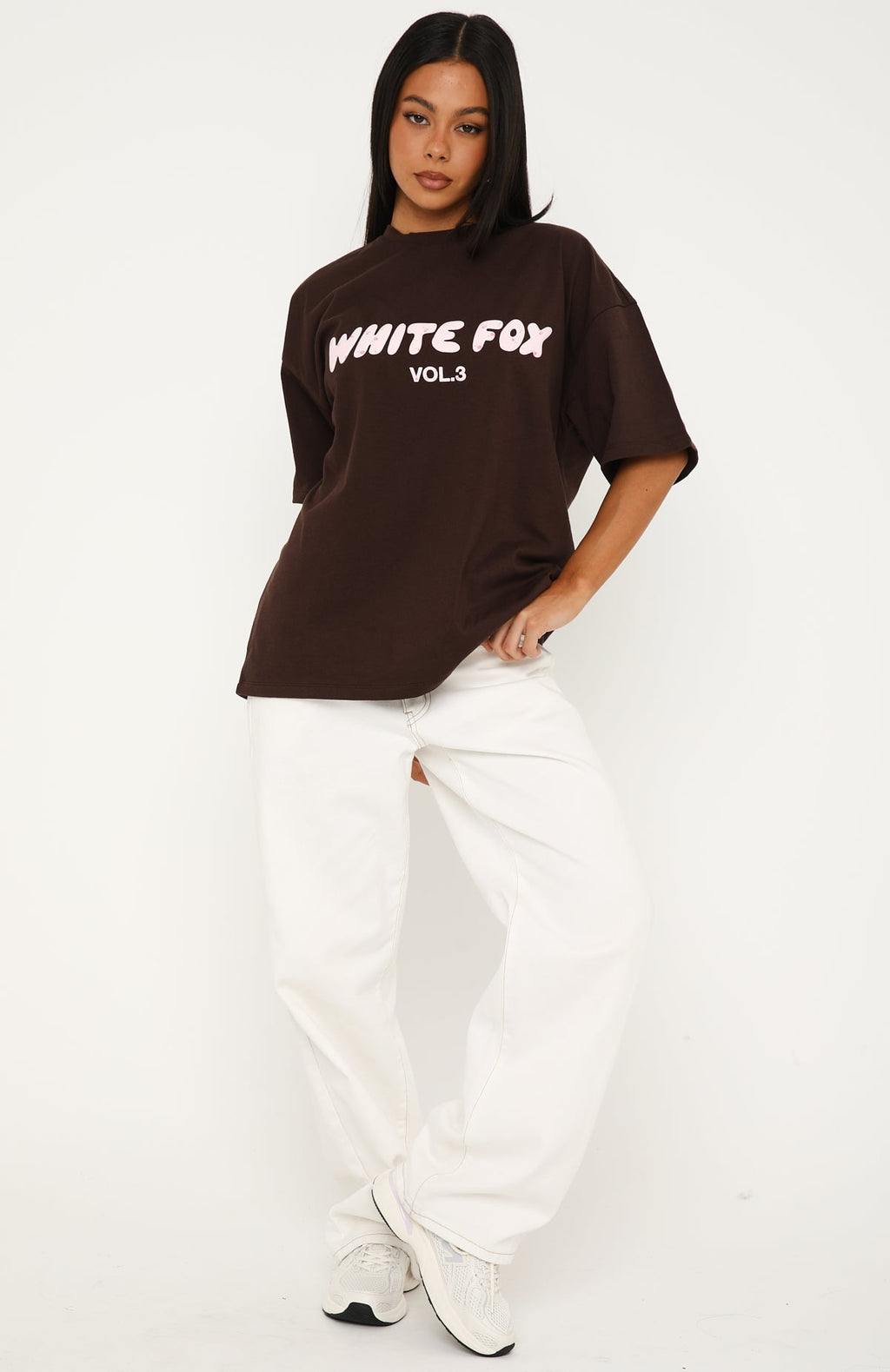 Offstage Printed Oversized Tee Chocolate