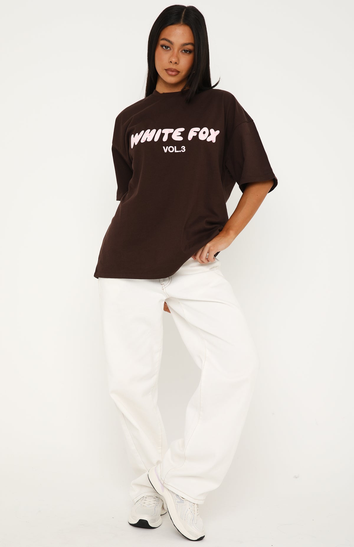 Offstage Printed Oversized Tee Chocolate