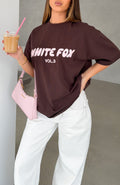 Offstage Printed Oversized Tee Chocolate