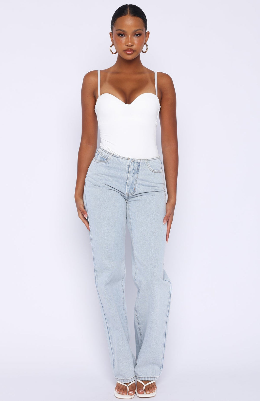 Overachieving Mid-Rise Straight Leg Jeans Glacier Blue