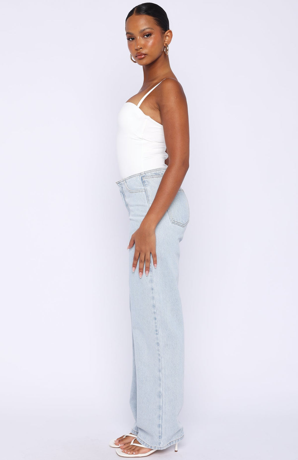 Overachieving Mid-Rise Straight Leg Jeans Glacier Blue